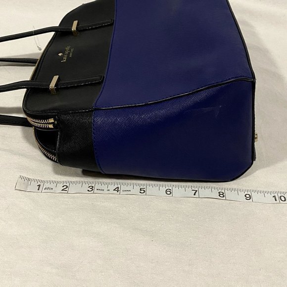 Kate Spade New York Cedar Street Maise Blue and Black Saffiano‎ Leather Satchel - Picture 10 of 11